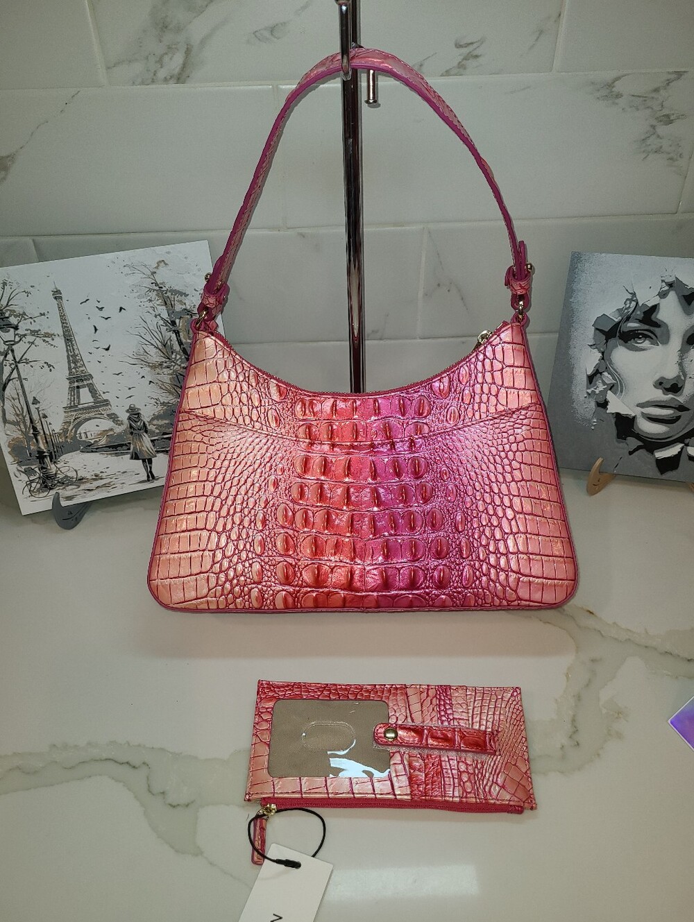 Brahmin Esme In Cupid Ombre Pristine & NWT matching Credit Card Wallet - Picture 6 of 13